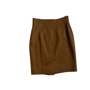 New Republic Brown Wool Pencil Skirt | Back Slit Career Office Corpcore Boho
